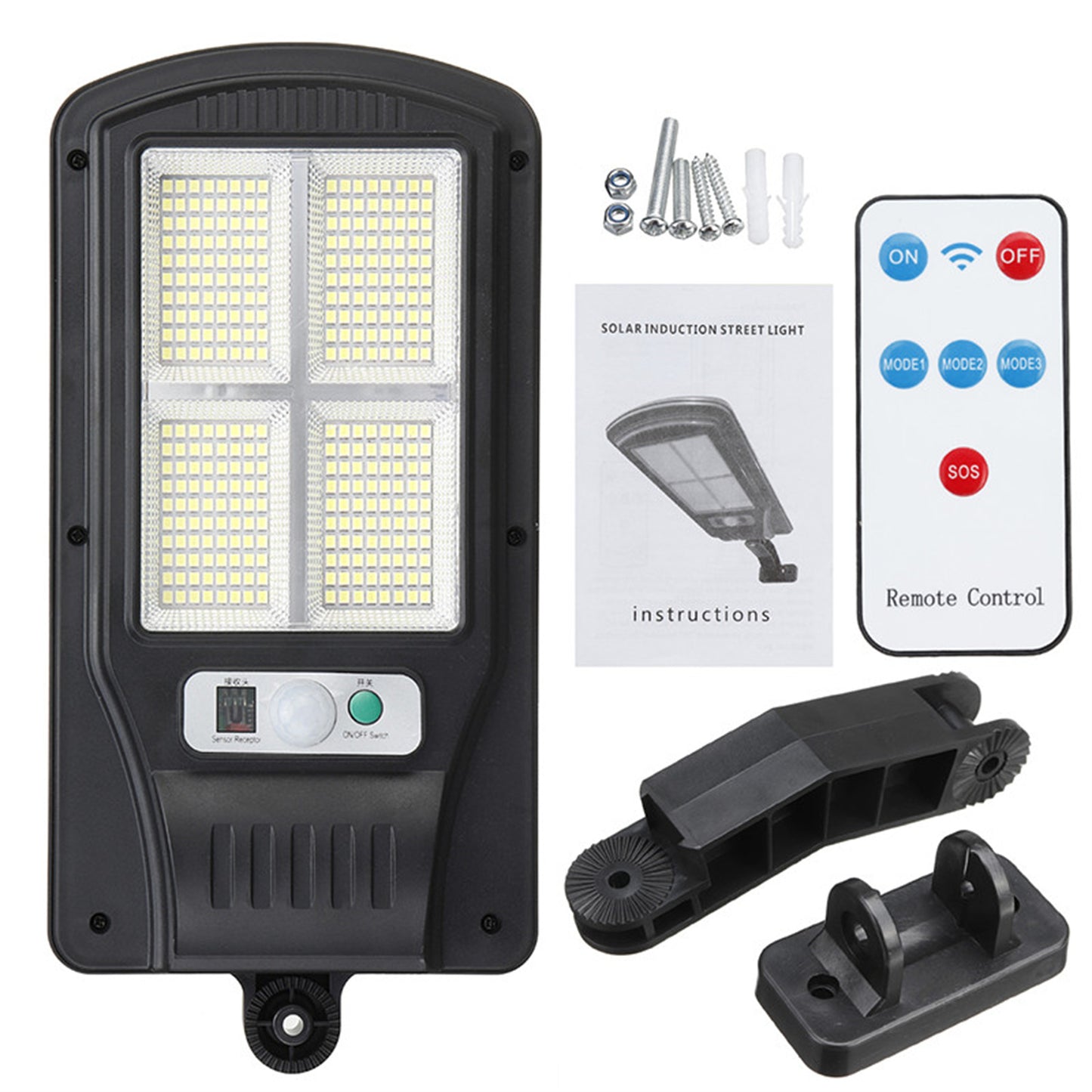 2 Pack Solar Street Lights Outdoor, 3800LM Motion Sensor Flood Lights with Remote Control, Dusk to Dawn Security LED Solar Street Light for Yard, Garden, Patio, Porch