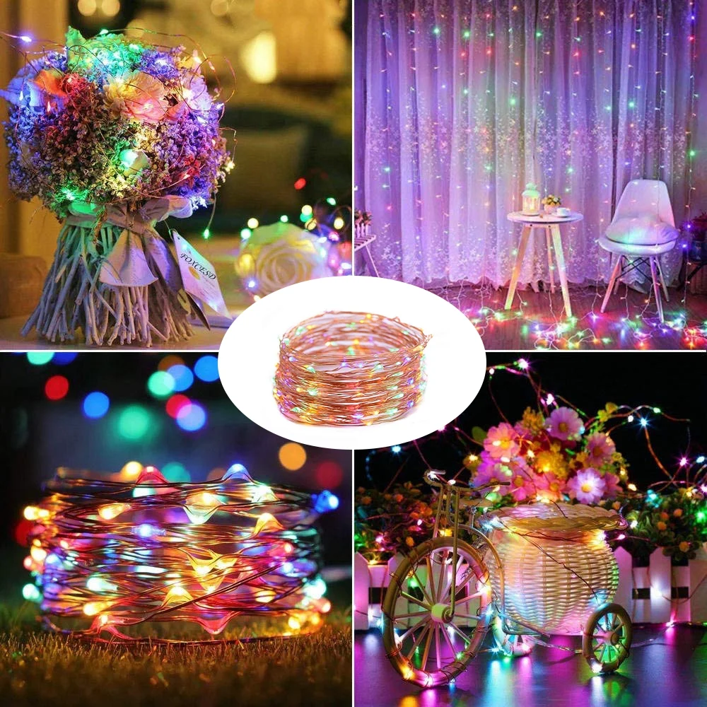 Solar String Lights Oudoor Waterproof, 98.4 Ft 300 LED Christmas Fairy Lights with 8 Lighting Modes for Garden Patio Home Yard Tree Party(Multicolor)
