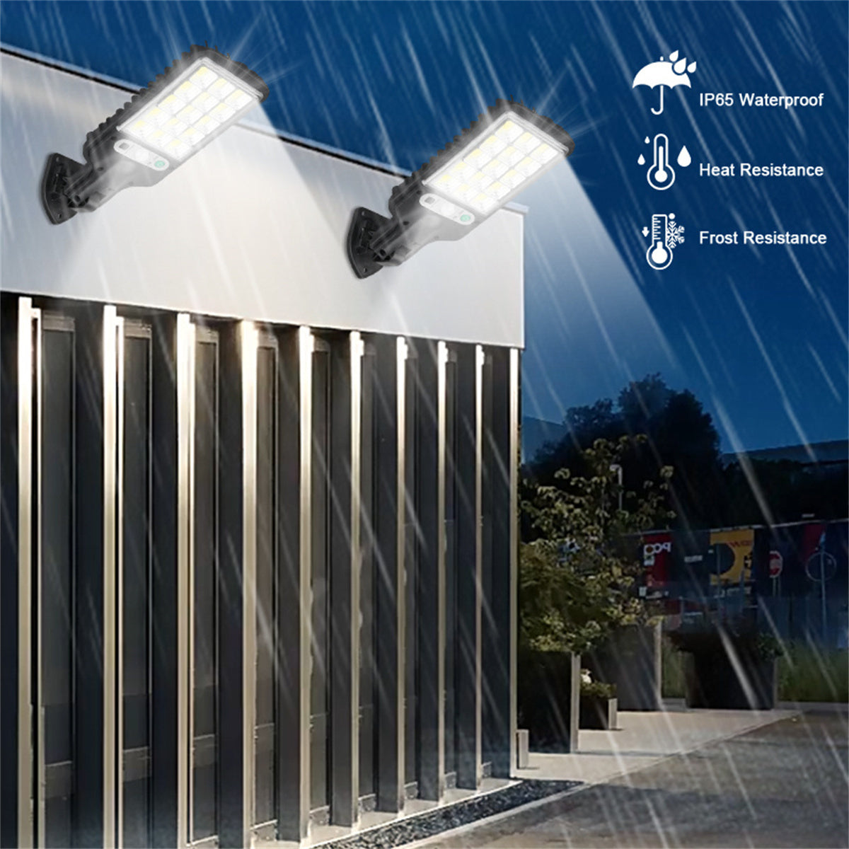 2 Pack Solar Street Lights, 1500W Solar Powered Flood Security Wall Lights, Waterproof Outdoor Motion Sensor Lights, Dusk to Dawn Solar Street Lights for Outside Garden Yard Patio
