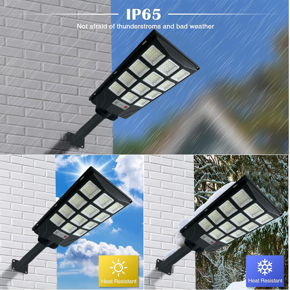 Solar Street Lights, 6500K 10000LM Outdoor Commercial Parking Lot Light with Remote Control, Dusk to Dawn Solar Security Flood Lights, Motion Sensor Solar Lights for Outside Yard Garage