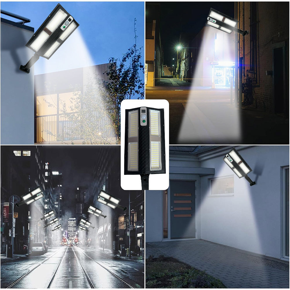 Solar Street Lights, 6000LM Super Bright Outdoor LED Street Lights with Remote Control, Solar Powered Motion Sensor Lights for Outside Patio Yard Garden