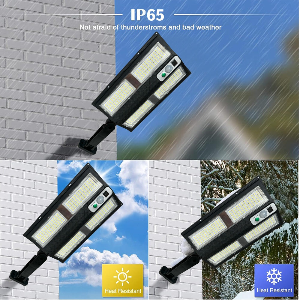 Solar Street Lights, 6000LM Super Bright Outdoor LED Street Lights with Remote Control, Solar Powered Motion Sensor Lights for Outside Patio Yard Garden