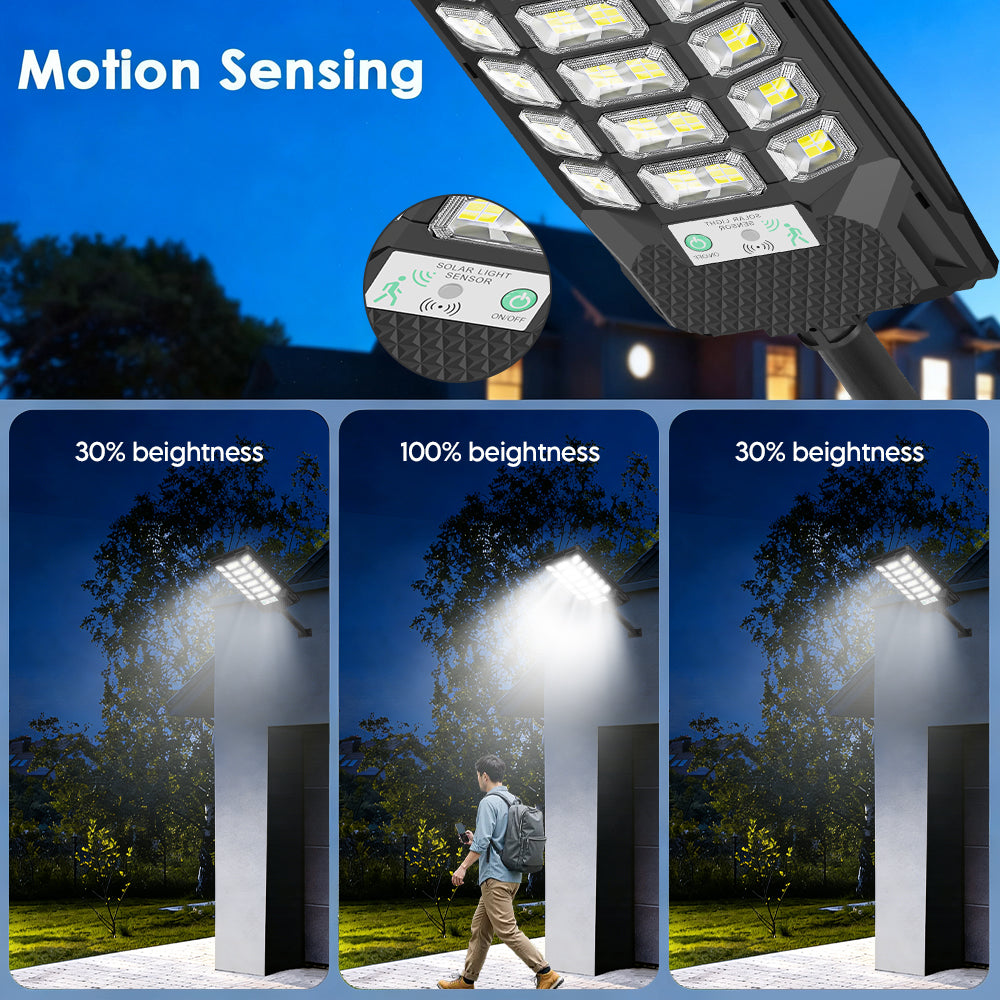 Solar Lights Outdoor, 60000LM Waterproof Street Lights Outdoor, Motion Sensor Solar Parking Lot Lights Dusk to Dawn, Outdoor Lights for Yard, Garage, Driveway