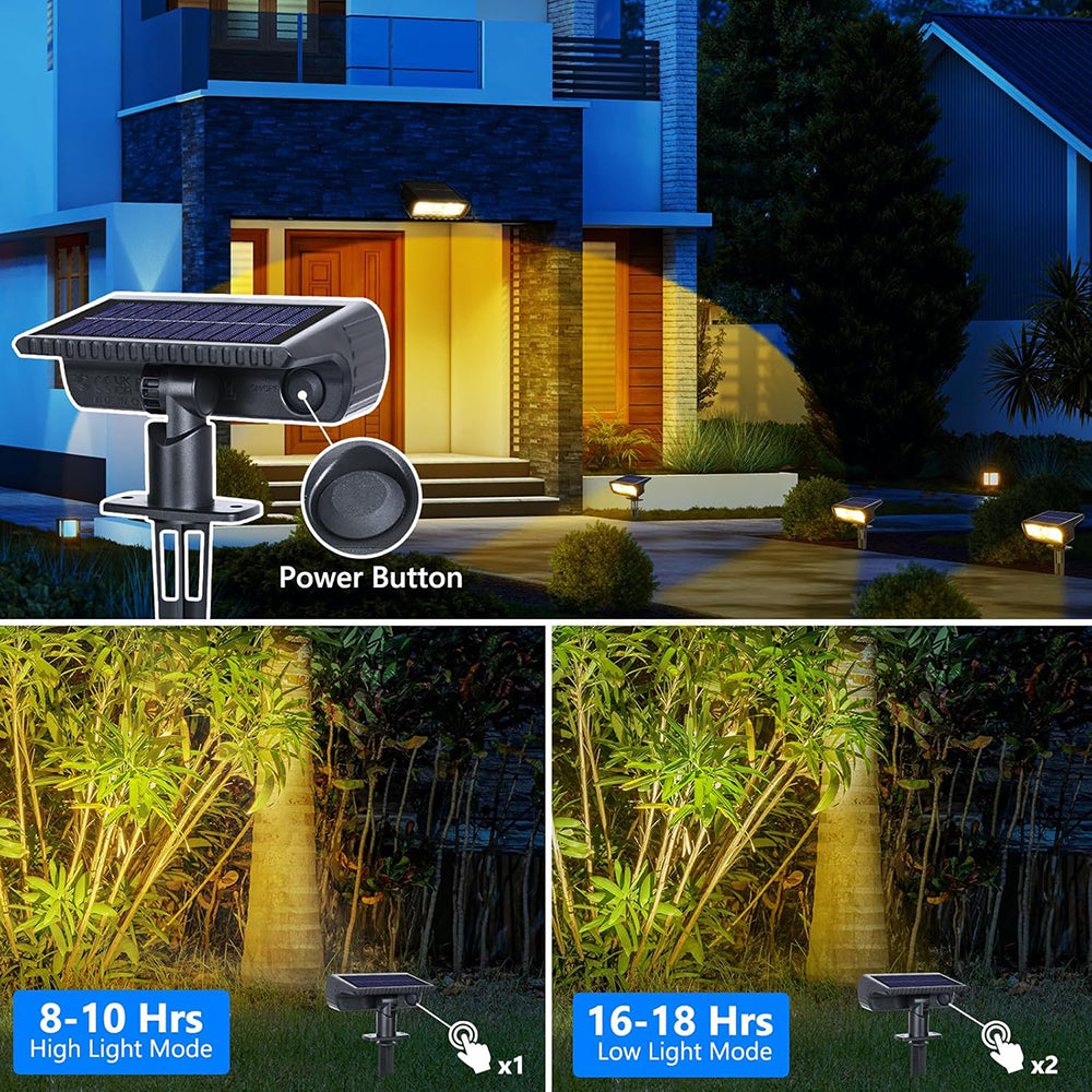 Solar Spotlights Outdoor Waterproof, 4 Pack 1200LM Solar Lights Outdoor Landscape Spotlights, Auto On/Off Outdoor Lights for Garden Yard Pathway Patio Pool