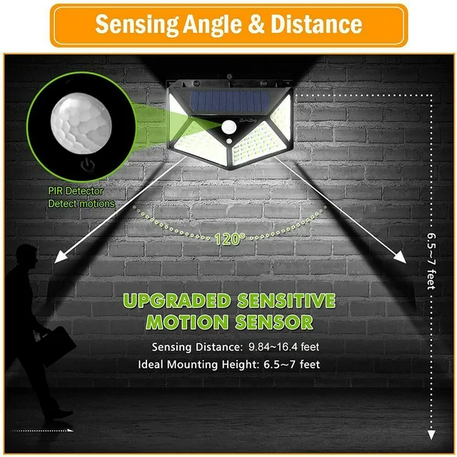 2 Pack Outdoor Solar Lights, Motion Sensor Solar Wall Lights, Wireless Solar Motion Lights Security Lights for Exterior Patio,Yard,Garden,Front Door