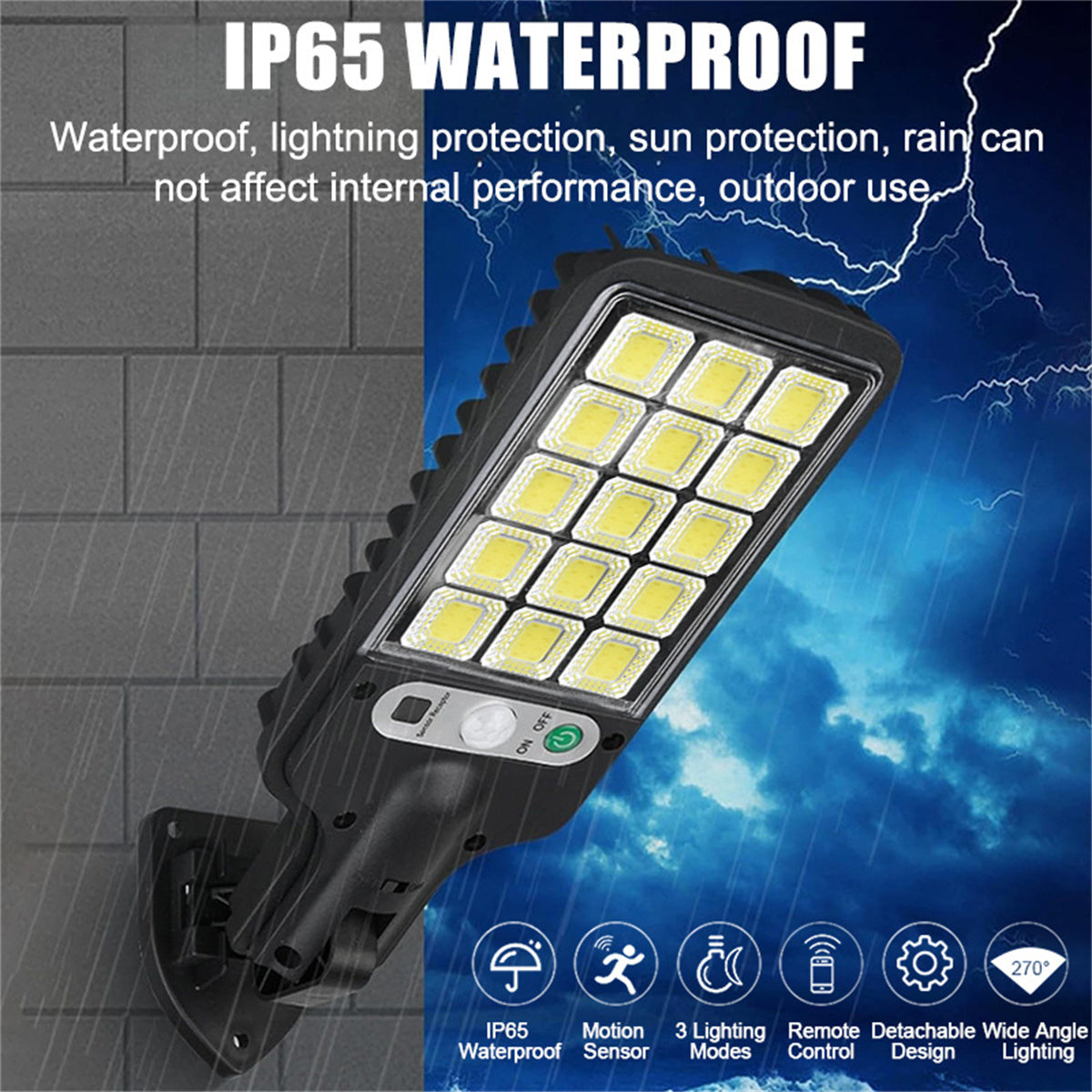 2 Pack Solar Street Lights, 1500W Solar Powered Flood Security Wall Lights, Waterproof Outdoor Motion Sensor Lights, Dusk to Dawn Solar Street Lights for Outside Garden Yard Patio