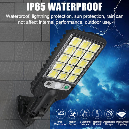 2 Pack Solar Street Lights, 1500W Solar Powered Flood Security Wall Lights, Waterproof Outdoor Motion Sensor Lights, Dusk to Dawn Solar Street Lights for Outside Garden Yard Patio