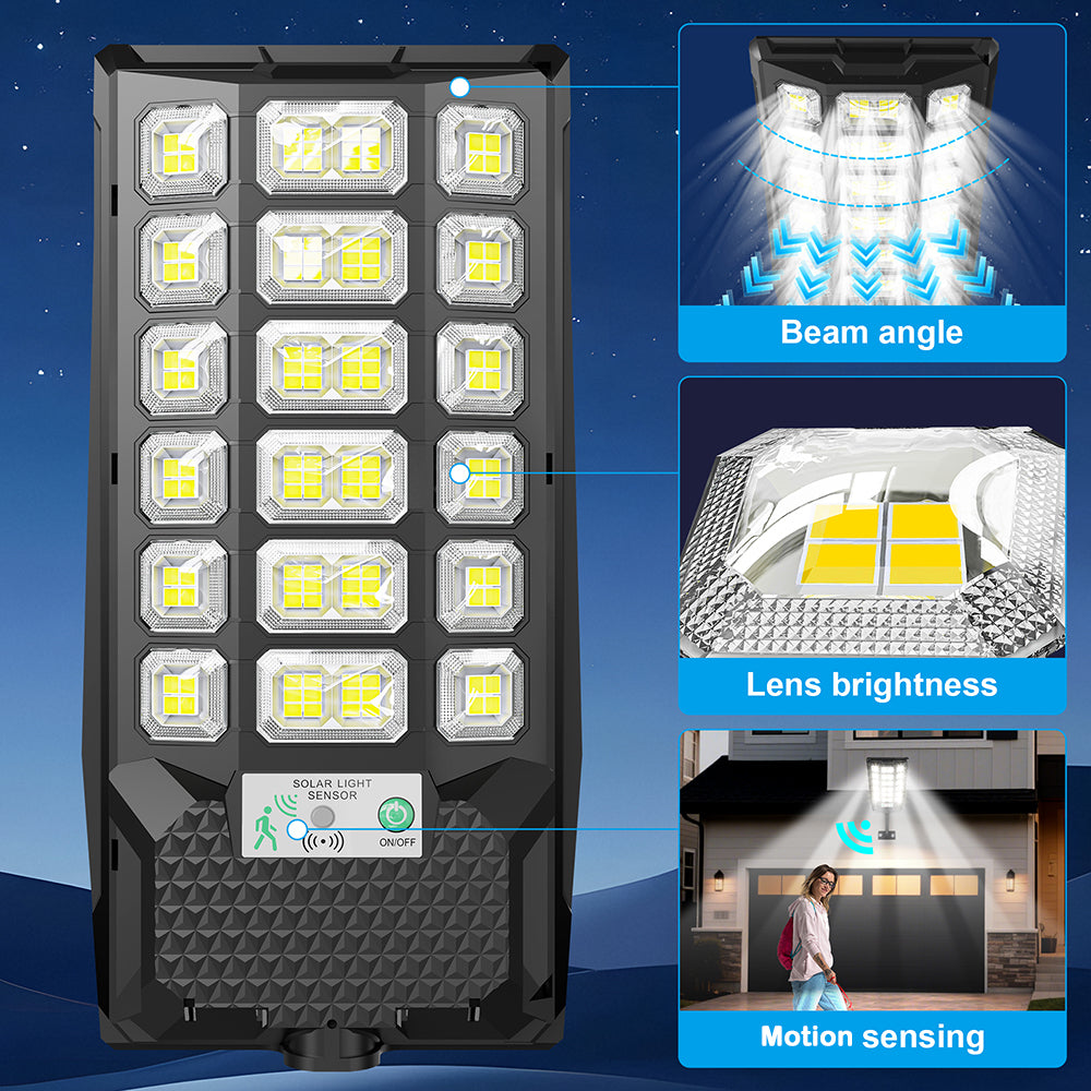 Solar Lights Outdoor, 60000LM Waterproof Street Lights Outdoor, Motion Sensor Solar Parking Lot Lights Dusk to Dawn, Outdoor Lights for Yard, Garage, Driveway