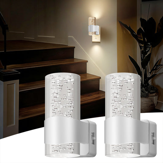 LED Night Light, 2 Pack 3000K Dimmable Night Lights Plug into Wall, Auto Dusk to Dawn Sensor Night Lights for Hallway Bedroom Stairway