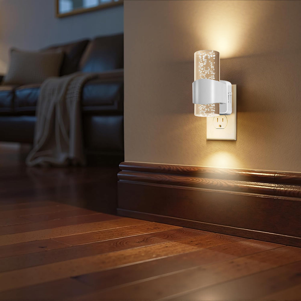 LED Night Light, 2 Pack 3000K Dimmable Night Lights Plug into Wall, Auto Dusk to Dawn Sensor Night Lights for Hallway Bedroom Stairway