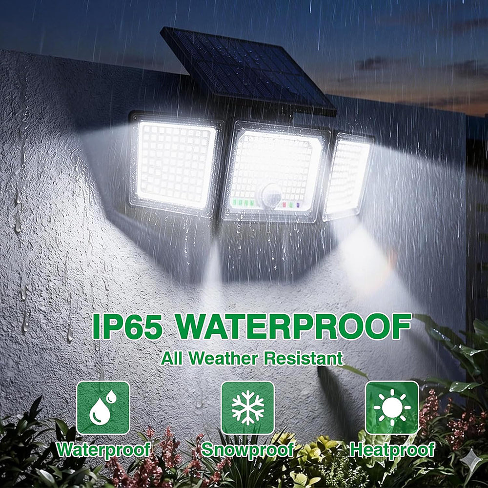 Solar Lights Outdoor, 2 Pack 5000LM Motion Sensor Security Lights with Battery Level& Mode Display, Waterproof Solar Flood Lights Wall Lights for Patio Fence Yard