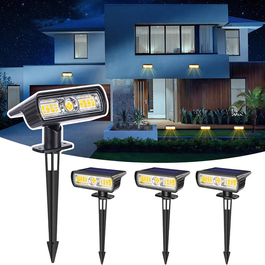 Solar Spotlights Outdoor Waterproof, 4 Pack 1200LM Solar Lights Outdoor Landscape Spotlights, Auto On/Off Outdoor Lights for Garden Yard Pathway Patio Pool