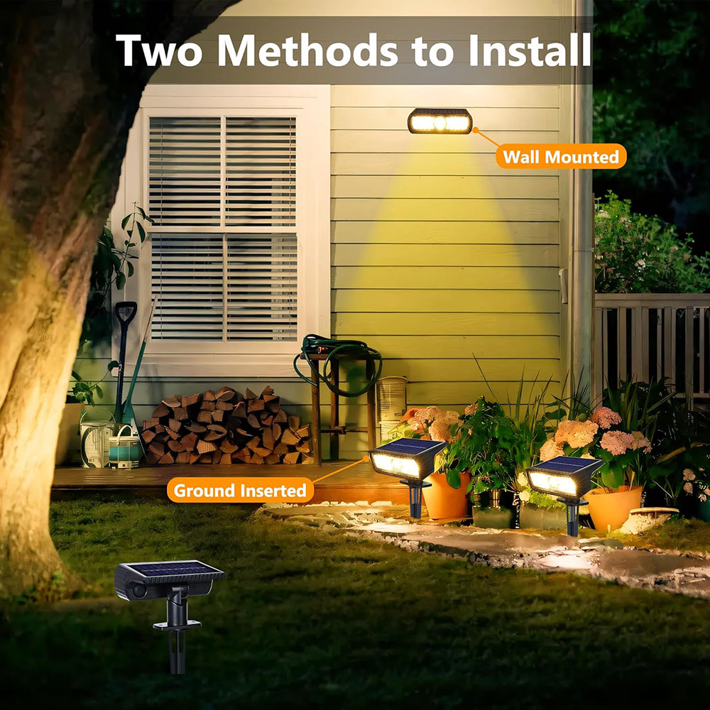 Solar Spotlights Outdoor Waterproof, 4 Pack 1200LM Solar Lights Outdoor Landscape Spotlights, Auto On/Off Outdoor Lights for Garden Yard Pathway Patio Pool