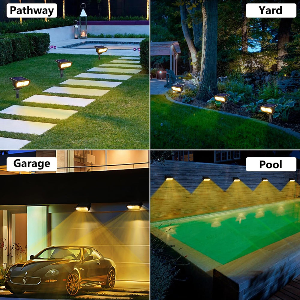Solar Spotlights Outdoor Waterproof, 4 Pack 1200LM Solar Lights Outdoor Landscape Spotlights, Auto On/Off Outdoor Lights for Garden Yard Pathway Patio Pool