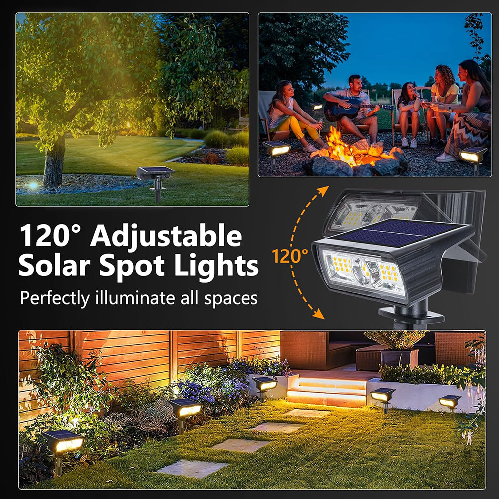 Solar Spotlights Outdoor Waterproof, 4 Pack 1200LM Solar Lights Outdoor Landscape Spotlights, Auto On/Off Outdoor Lights for Garden Yard Pathway Patio Pool