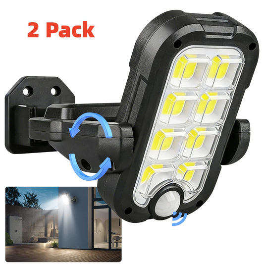 Solar Street Lights Outdoor, 2 Pack 6500K Motion Sensor Solar Lights Outdoor Waterproof Lamparas Luces Solares para Exteriores Dusk to Dawn Lighting for Yard Path